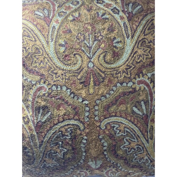 Double D Ranch All Over Heavily Embroidered Pillow x 2 Western Paisley Design - Picture 3 of 10